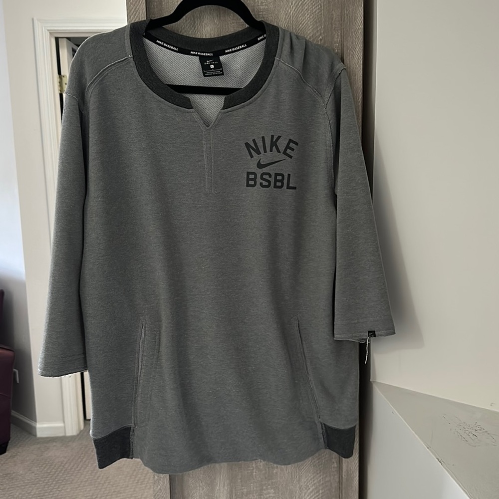 Nike Baseball Pullover With Pockets Gray Size L M… - image 1
